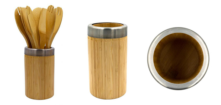 bamboo kitchen utensil holder