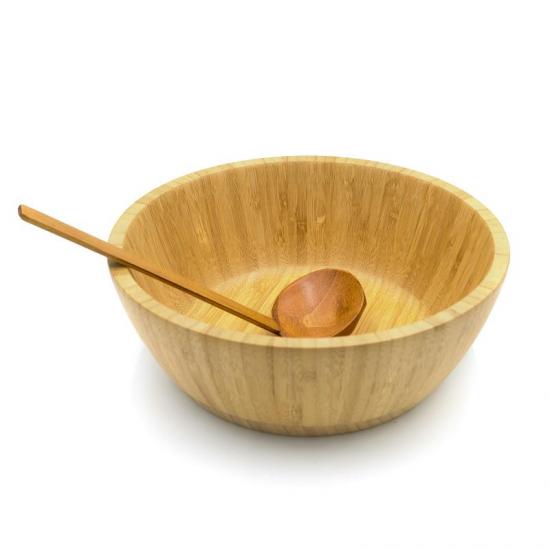 bamboo salad bowl spoon set
